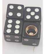 Set of  4 Black Dice Tire Valve Stem Caps For Car, Standard Fitting #8 - $10.36 CAD