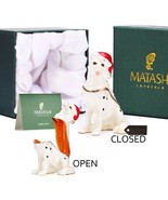 Hand-Painted Holiday Christmas Dog Trinket Box w/ Crystals By Matashi - $40.73 CAD