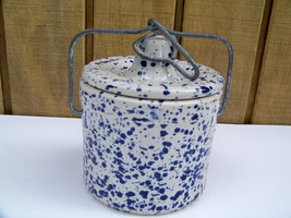 Vintage Crock Jar Stoneware with Lid Pottery Pot Vessel - £19.63 GBP