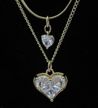 PARK LANE gold herringbone Heart 2-in-1 CUPID Necklace 16&quot;, 17&quot; + 3&quot; extension - £44.80 GBP
