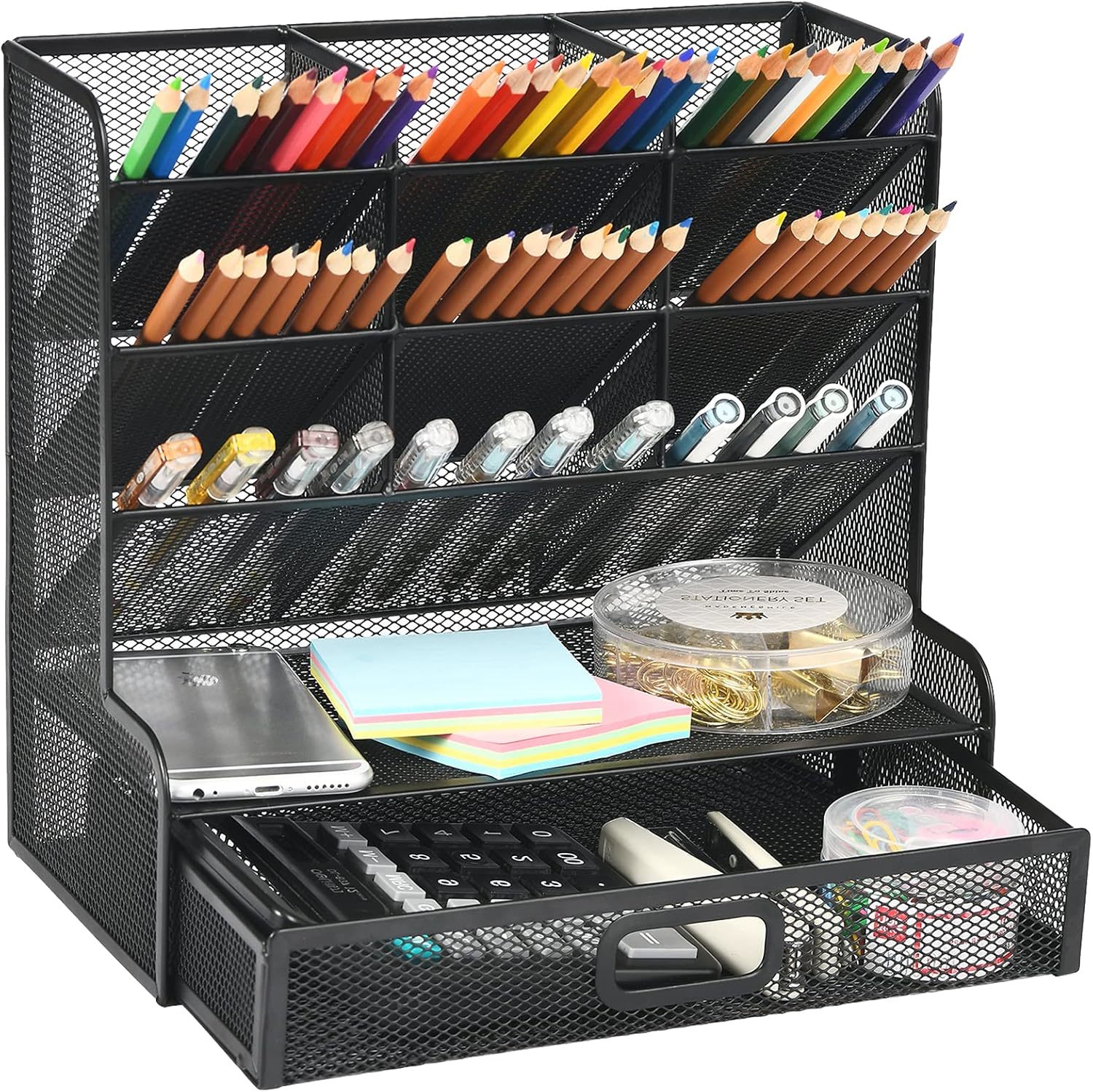 Marbrasse Mesh Desk Organizer, Multi-Functional Pen Holder, Pen Organize... - $36.99