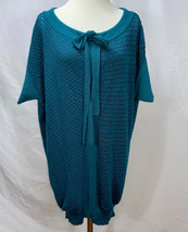 NWT Missoni Mixed Knits Short Sleeve Long Teal Sweater Dress IT40 New W/ Tags - £71.76 GBP