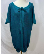 NWT Missoni Mixed Knits Short Sleeve Long Teal Sweater Dress IT40 New W/... - £71.09 GBP