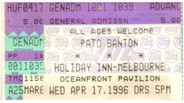 Pato Banton Concert Ticket Stub Avril 17 1996 Melbourne Florida - $41.52