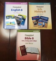 A Beka 8th Grade Lot of 3 Teacher Video Manual Books (ABEKA), Spiralbound - $28.04