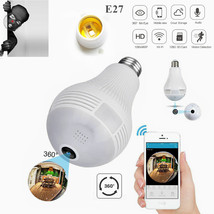 Icsee 1080P Panoramic Hidden Wifi Ip Camera Smart Bulb 360 Hd Security Lamp Cam - £34.36 GBP