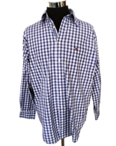 Tommy Hilfiger Shirt Men&#39;s Size Medium Blue Plaid Cotton Casual Button Front LS - £15.66 GBP