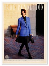 Pendleton Blue Windowpane Wool Blazer Vintage 1992 Full-Page Print Magaz... - $180.80 MXN