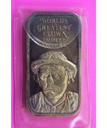Silver Creations LTD Clown Emmett Kelly Vintage Rare Art Bar 1 oz Silver... - $136.16 CAD