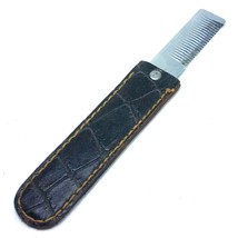 Vintage Mustache / Beard Grooming Comb With Leather Handle 6 3/8&quot; - $23.71