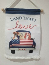 Patriotic Beagle Retriever Dog DOUBLE SIDED WELCOME Wall Banner 14 X 17 - £17.40 GBP