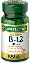Nature&#39;s Bounty Vitamin B12, Supports Energy Metabolism and Nervous System Healt - £16.71 GBP