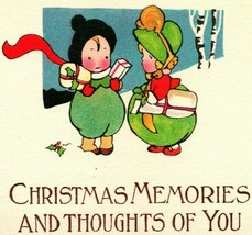 Vtg Postcard 1910s Chirstmas Memories and Thoughts Of You UNP International Art - £5.14 GBP