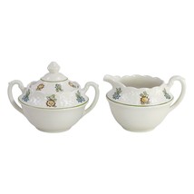 June Garden Royal Cauldon Bristol Ironstone Creamer &amp; Covered Sugar Bowl *Read* - £15.40 GBP