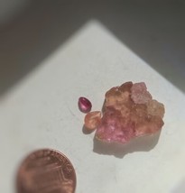 Sunset Tourmaline Slice, 21.6Ct Matching Peach Sapphire And Ruby Set Genuine - £169.20 GBP