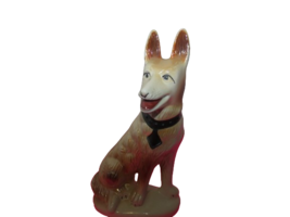 Vintage German Shepherd Dog Ceramic Porcelain Figurine Made In Brazil 11&quot;T - $19.75