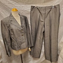 NWT Talbot&#39;s Petite Women&#39;s Gray Pinstripe Blazer Size 14P and Pants Siz... - $257.39
