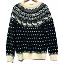 Christopher Rand Sweater women XL Fair Isle vtg Reindeer Christmas Green... - $24.99