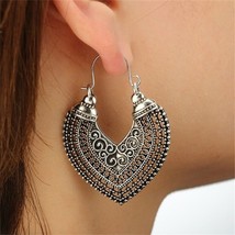 Indian 925 Silver Plated Antique Chand Bali Ring Jhumka jhumki earrings - £14.49 GBP