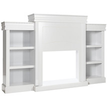 Costway 70 Inches Freestanding Mantel Stand place Cabinet White - £302.14 GBP
