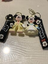 Pair Of Disney Mickey &amp; Minnie Mouse Dale Bowser 3D Pendant Keychains Ke... - $9.80