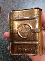 Justrite Carbide Tin can Hip Flask Metal Miner Empty - $49.49