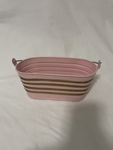 ROSES Soft Pink Oval Metal Container - e1086 - $9.50