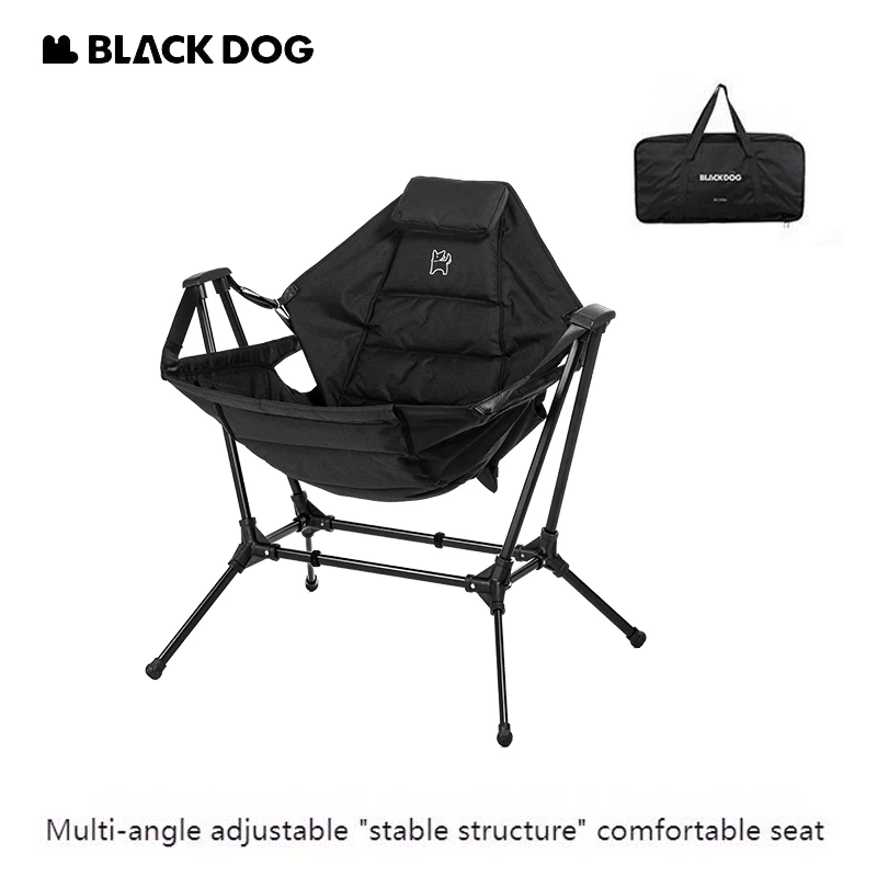 Naturehike BLACKDOG Camping Rocking Chair Travel Beach Bracket Seat With Pillow - £241.16 GBP