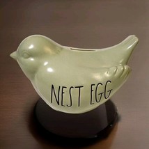 Rae Dunn Bird Coin Bank NEST EGG Sage Green Ceramic Gift Wedding Graduation  - $12.86