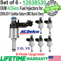 OEM x6 ACDelco 6-Hole Upgrade Fuel Injectors For 2010-11 Buick LaCrosse 3.6L V6 - £125.27 GBP