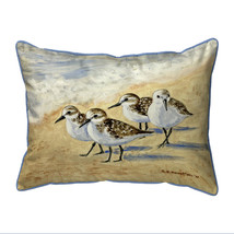 Betsy Drake Sanderlings Large Indoor Outdoor Pillow 18x18 - £37.50 GBP