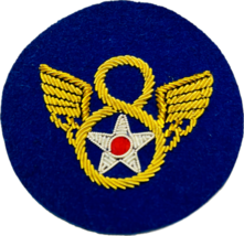 US Army Air Corps 8th Air Force Hand Made Bullion Badge - CP MADE - $24.00