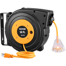 VEVOR 50 ft Retractable Extension Cord Reel 14AWG/3CSJTOW Power Cord Ree... - $69.90