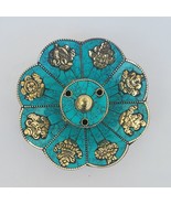 Tibetan Buddhist Auspicious Signs Incense Burner 5&quot; - Made in Nepal - $49.99