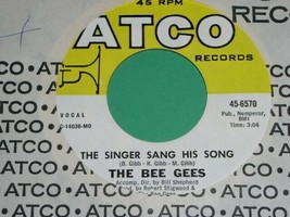 The Bee Gees Singer Sang His Song Promo 45 Rpm Vinyl Record Vintage - £19.97 GBP