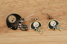 NFL Football Fan Apparel PITTSBURGH STEELERS Helmet Logo Pin &amp; Pierced E... - $262.63 MXN