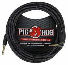 Pig Hog - PCH20BKR - Right-Angle 1/4&quot; to 1/4&quot; Guitar Instrument Cable - 20 ft. - £23.42 GBP