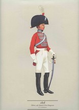 P H Smitherman Print 1808 Officer 4th Queen&#39;s Own Dragoons  - £21.80 GBP