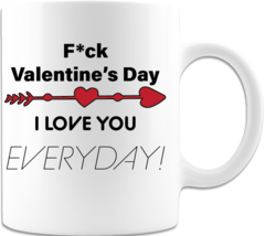 Novelty Mug F&#39; Valentine&#39;s Day Ceramic Mug Printed on Both Sides Gift Idea White - £13.57 GBP+