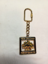 New Orleans Key Chain French Quarter Spinner Ring Swivel Brass Mardi Grass - £7.71 GBP