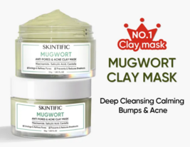 SKINTIFIC Mugwort Clay Mask Anti Acne Pores Redness Oily Skin Barrier (55g) - £27.20 GBP