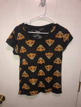 Disney Simba Lion King All Over Print Juniors Medium Shirt Short Sleeves - £4.81 GBP