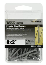 Hillman 42604 Fas-N-Tite Exterior Coated Wood Screws (#8 x 2&quot;), 50 Pack - £15.44 GBP