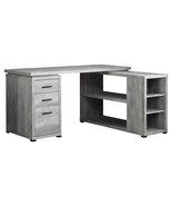 47 Inch Gray L Shape Computer Desk With Three Drawers - $1,169.46 CAD