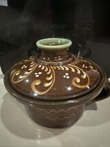Barakonyi  Hungary Folk art vented top pottery dish/ butter jar  4.5”t P... - $34.37