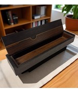 Vintage RoseWood Inlaid Metal/Copper Design Rectangle Jewelry 11”  Watch... - $29.69