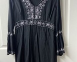 Soaked Swim Coverup Womens Size Medium Black Embroidered Beaded Knee Length - $14.80