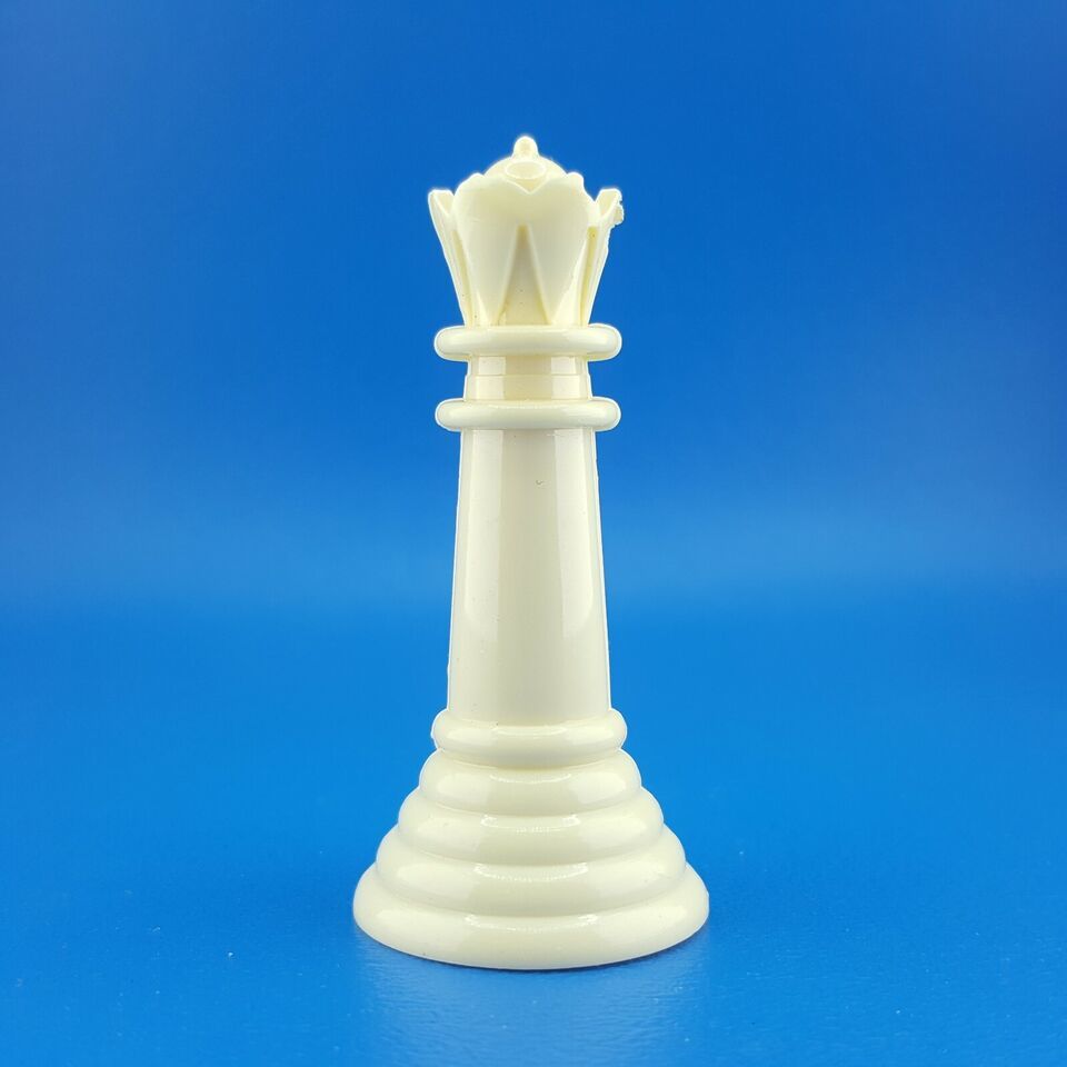 Chess For Juniors Queen Ivory Hollow Plastic Replacement Game Piece Selright - $5.93