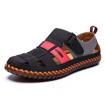 Y75 Designer Sandals Men Shoe Summer Leather Baotou Handmade Casual Buckle Strap - £39.94 GBP
