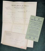 LOT 1903 antique DUFF BROS CIGARS philadelphia pa LETTERHEAD AD ENVELOPE... - £37.72 GBP